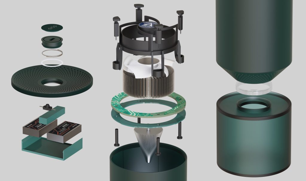 Esploso 3d progetto "Drop" di Anna Fiore