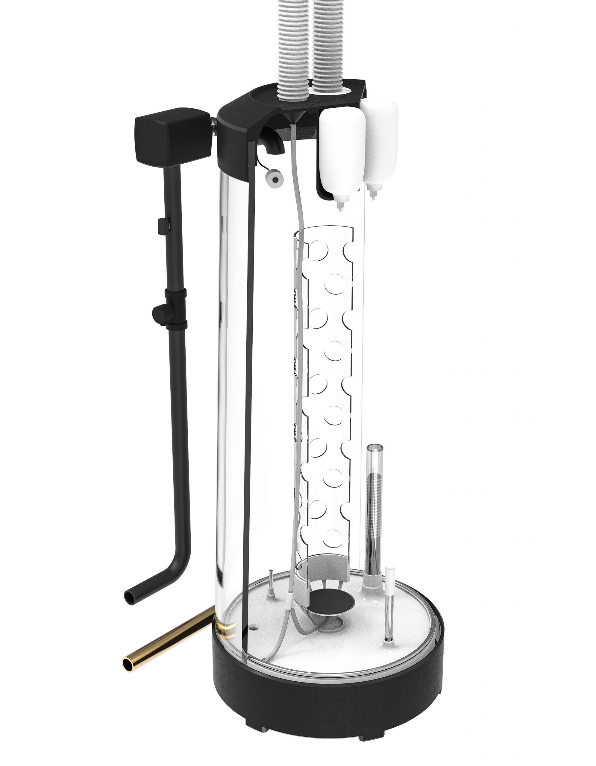 Spaccato tridimensionale del fotobioreattore CR-BR