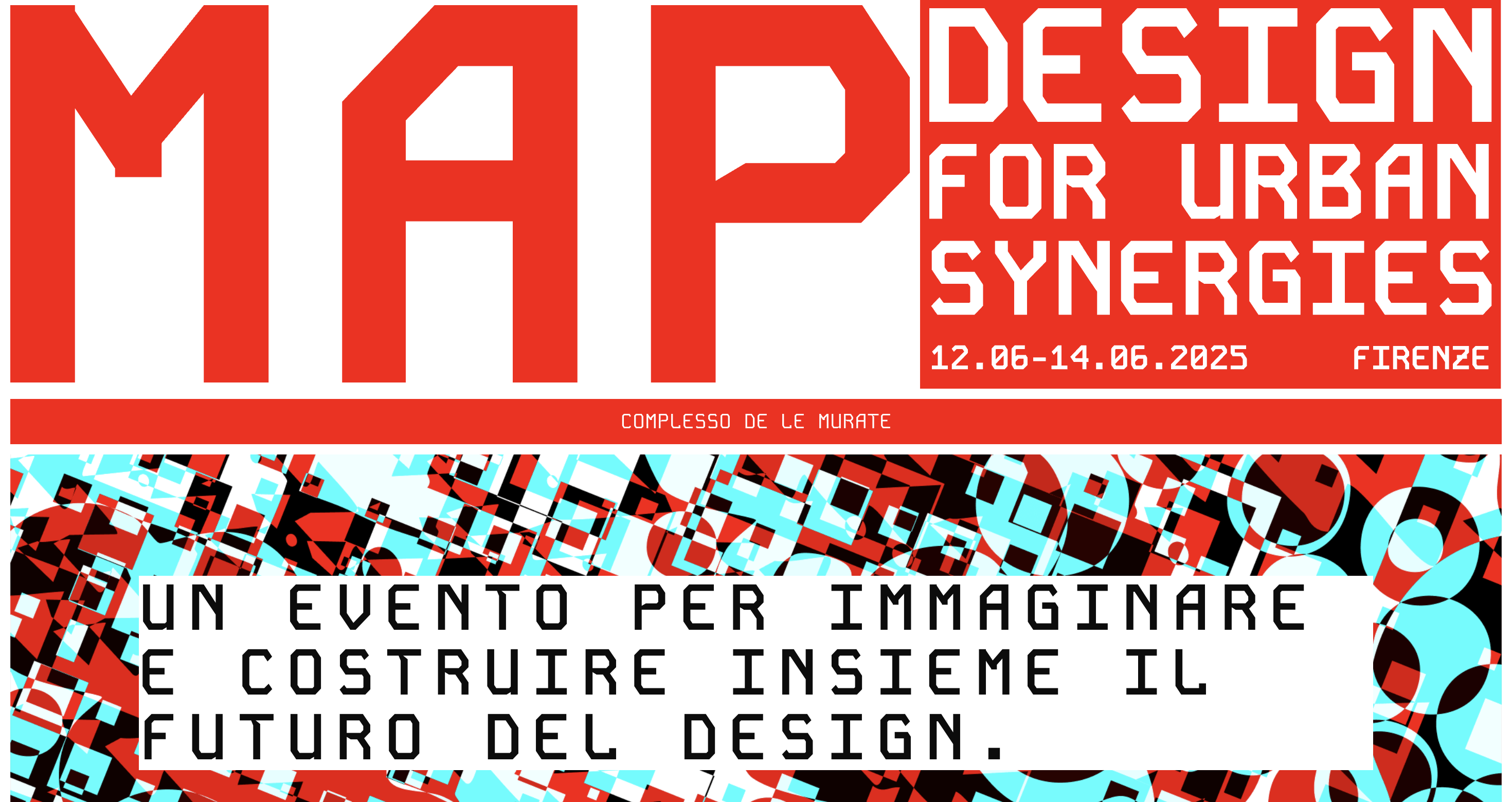 Manifesto evento Design for Urban Synergies a Firenze, 12-14 giugno 2025, tema: futuro del design.