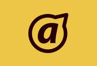 Simbolo a stilizzato in un cerchio su sfondo giallo, design moderno minimalista per marchio o logo.