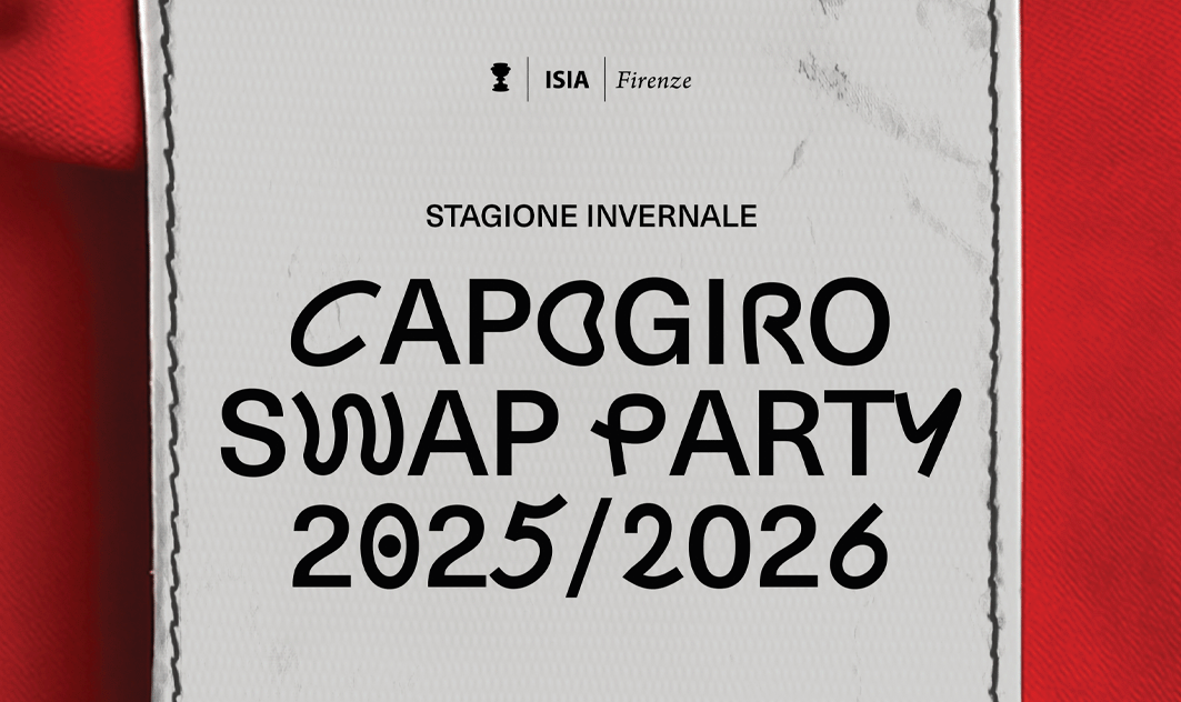 Locandina evento Capogiro Swap Party 2025/2026 a Firenze, stagione invernale, organizzato da ISIA.